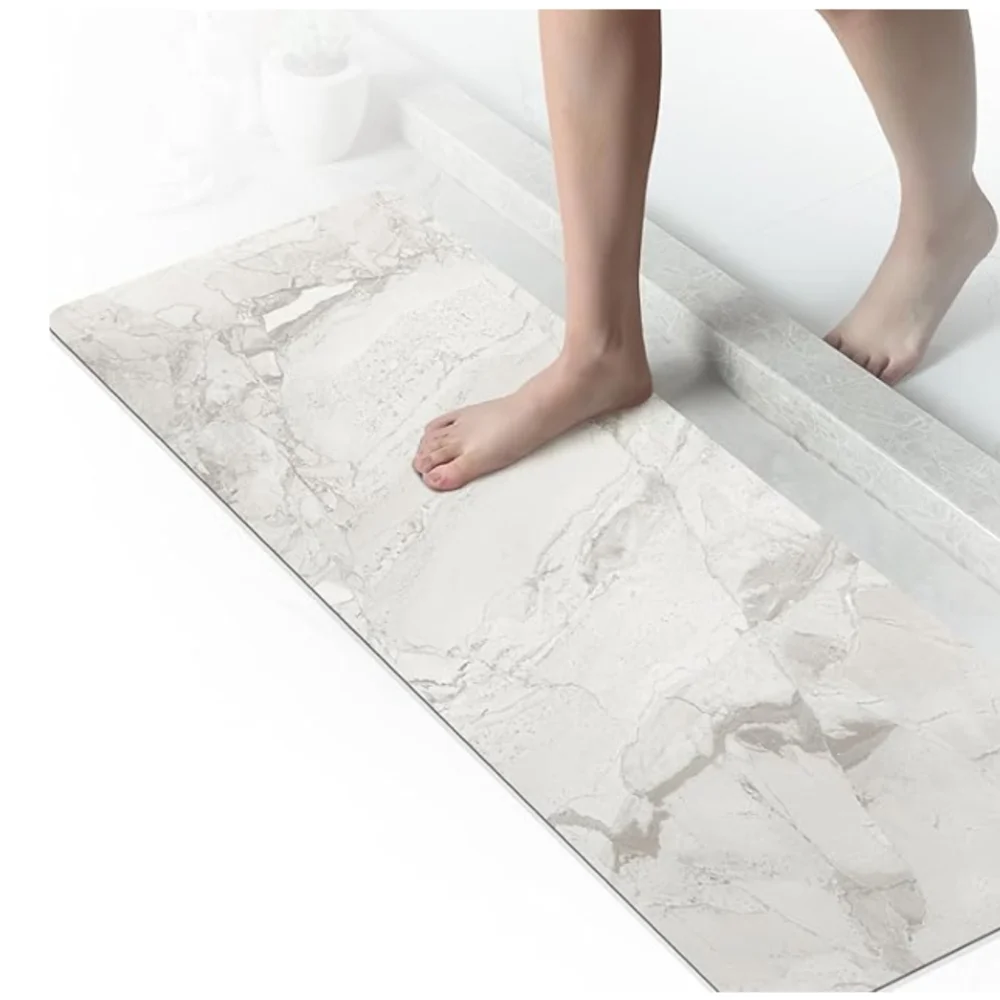 Marble Bathroom Mat - Gray